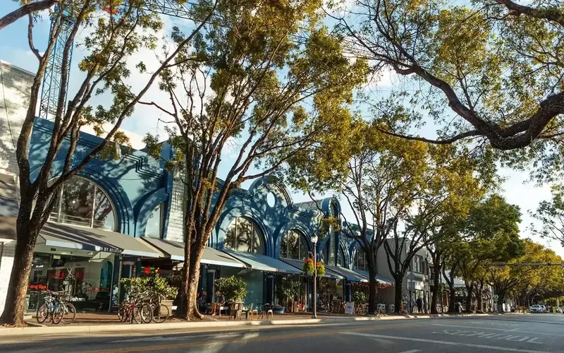 Coconut Grove shopping district in Miami